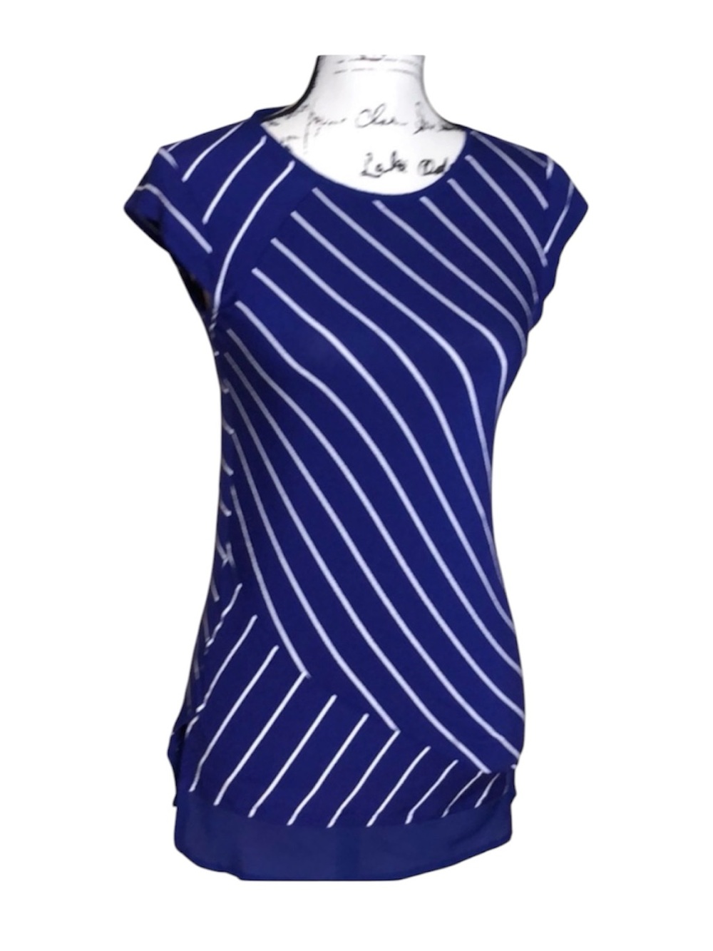APT.9 Striped Cap Sleeve Short Sleeve Shirt Size Petite S